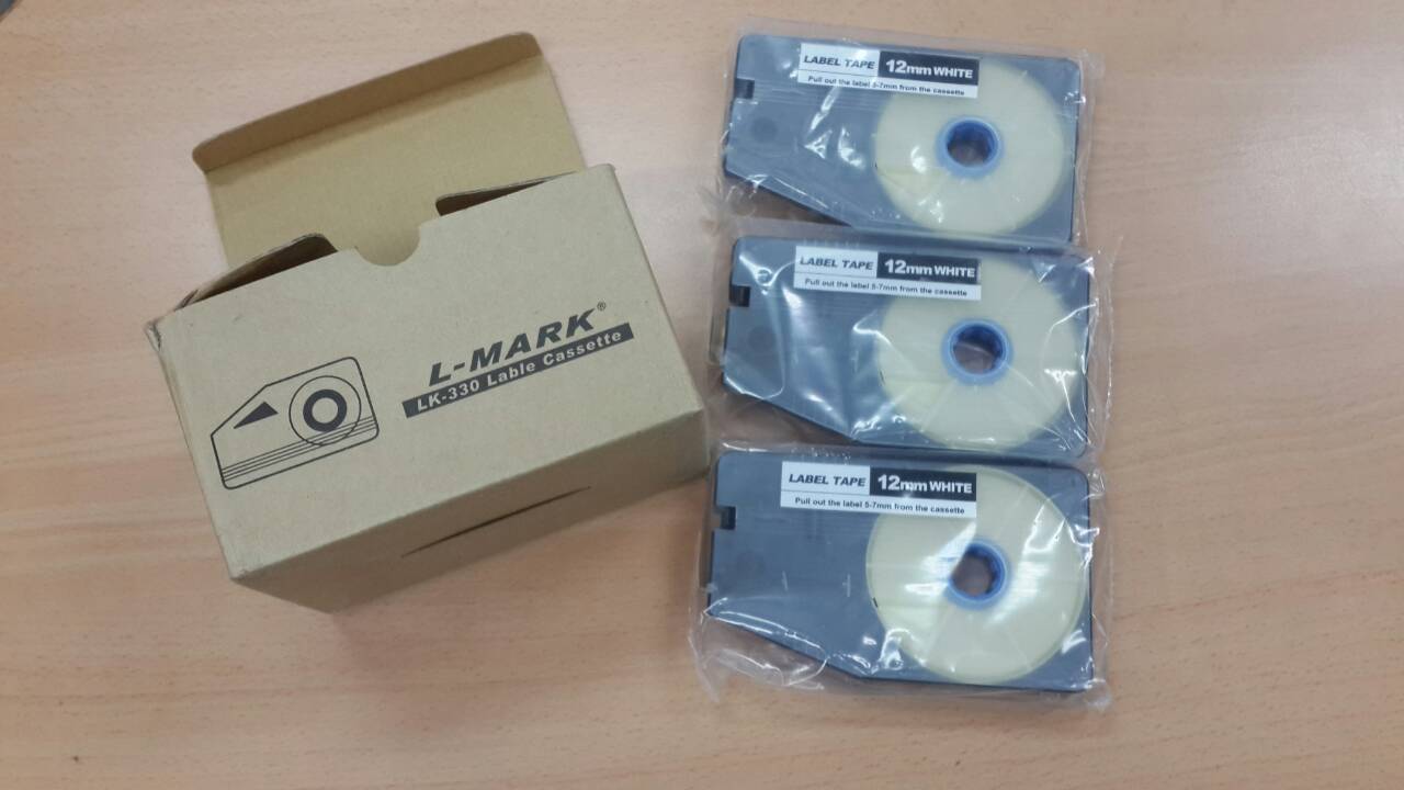 สติ๊กเกอร์ Label 12mm. White ใช้กับเครื่องพิมพ์ฮอตมาร์ค L-mark รุ่น LK330
