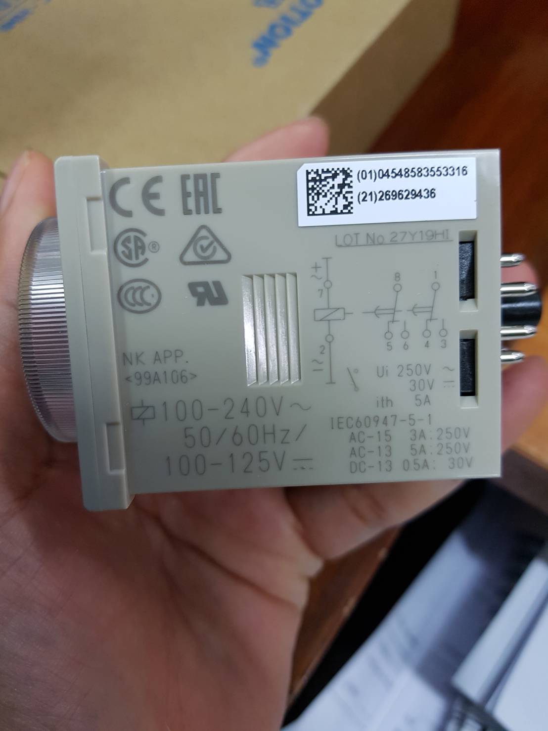 TIMER ไทม์เมอร์ OMRON ของแท้ H3CR-A8 220VAC