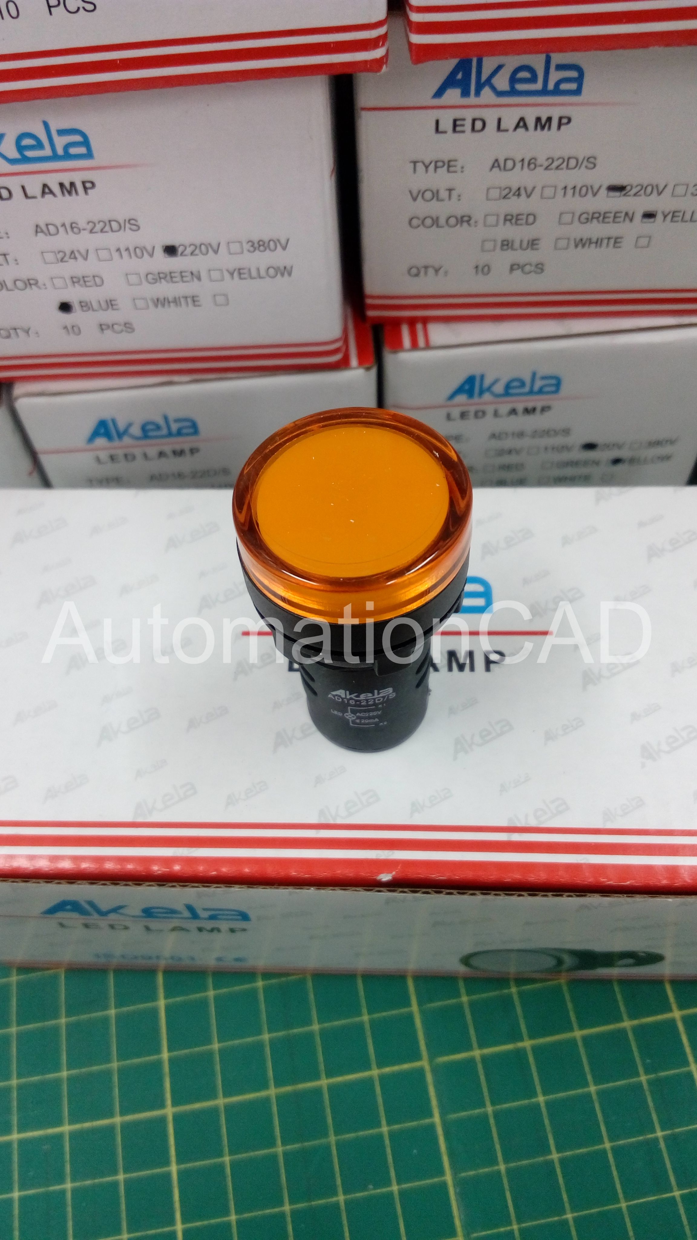 AKELA LED Lamp ไพลอตแลมป์ สีเขียว รู 22 mm ไฟ 220 VAC