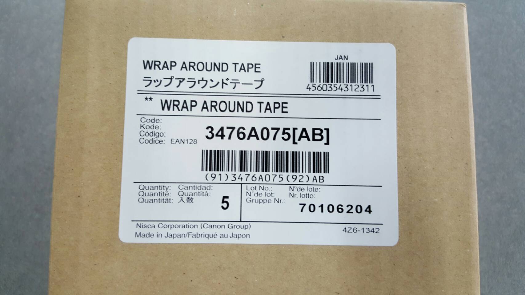 Wrap Around Tape 33mm. ใช้กับ เครื่องพิมพ์ CANON รุ่น MK1500 MK2600 MK2100 3476A075