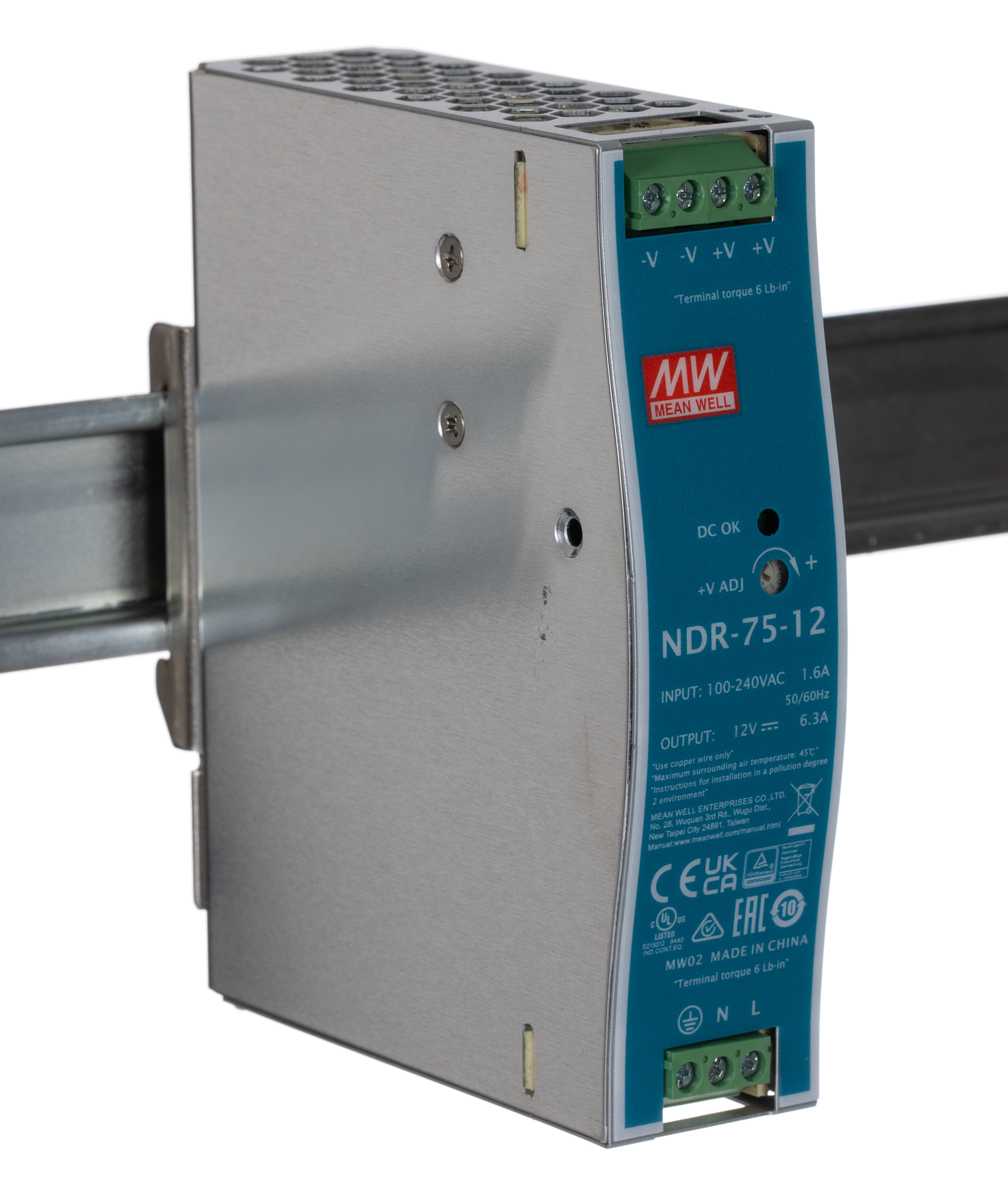 พาวเวอร์ซัพพลาย NDR-75-12 MEANWELL 6.3A 12VDC POWER SUPPLY NDR