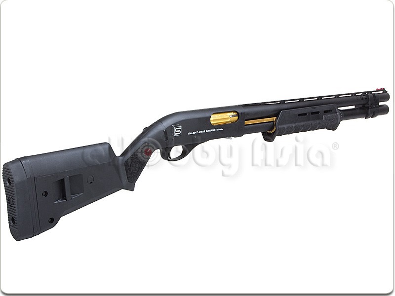 New.A.P.S. CAM 870 SAI Deluxe Match Shotgun (CO2 Shell Eject) Quick Overview A.P.S. CAM 870 SAI Deluxe Match Shotgun (CO2 Shell Eject) 1/1 Scale High Performance Assembled CO2 Gas Powered Shotgun Metal Receiver Body Metal Outer Barrel & Magazine Extension