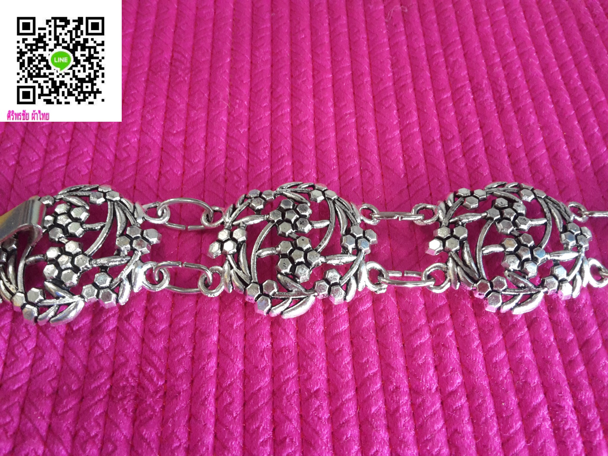 เข็มขัดใส่กับผ้าไทย เข้มขัดใส่กับผ้าซิ่น เข็มขัดสีเงินใส่กับผ้าถุง เข็มขัดโลหะสีเงินรมดำ