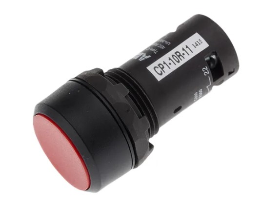 ปุ่มกด ABB Push Button Switch 1NO+1NC สวิตซ์กดเด้งกลับ รู 22 mm สีแดง