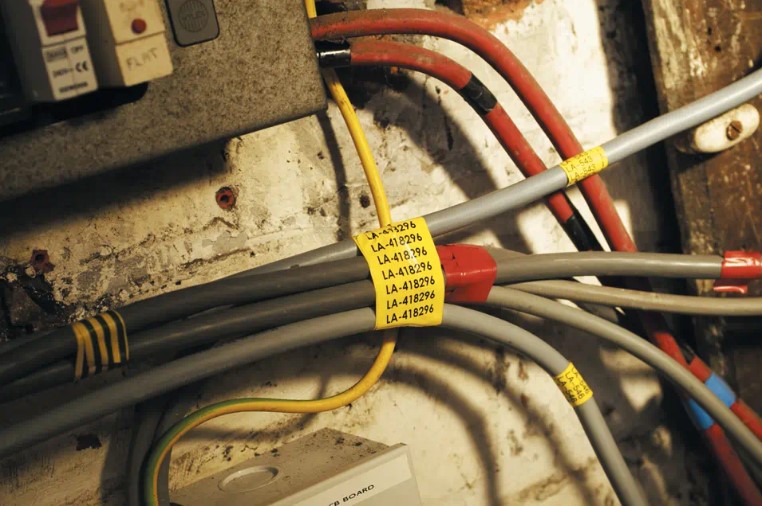 สติ๊กเกอร์มาร์คสายไฟ FLEXIBLE ID อักษรดำพื้นเหลือง เบอร์มาร์คสายไฟ CABLE MARKER