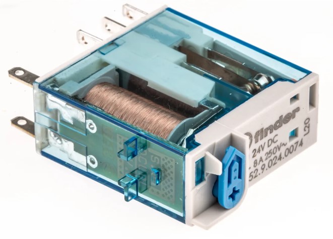 RELAY finder coil 24VDC มี LED รีเลย์ 2CO DPDT 8A 2Poles