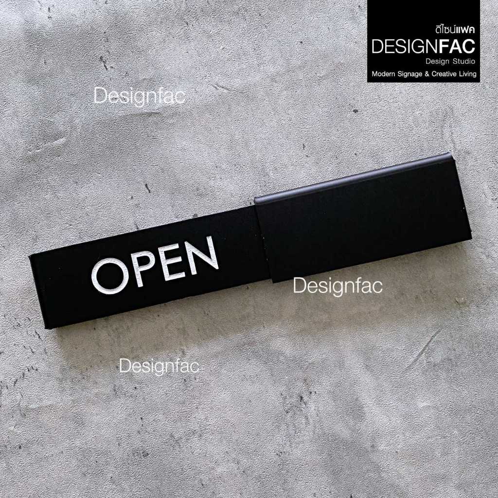 ป้ายเปิดปิดร้าน ป้ายOPEN CLOSED ป้ายเลื่อนติดด้านนอกกระจก ป้ายร้าน โมเดิร์นมินิมอล มูจิ,Designfac