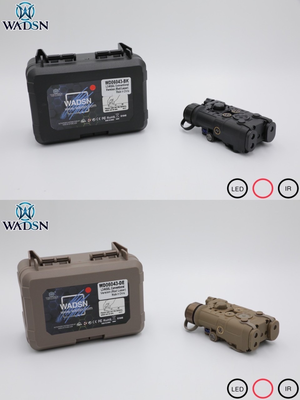 กล่อง L3 NGAL IR Illuminator ยี่ห้อ WADSN รุ่น Real Grade (รุ่น Top) (L3 NGAL) (L3 NGAL IR Illuminator) (L3 NGAL IR Conventional) (Next Generation Aiming Laser) มี2สีให้เลือก #สีดำ #สีทราย