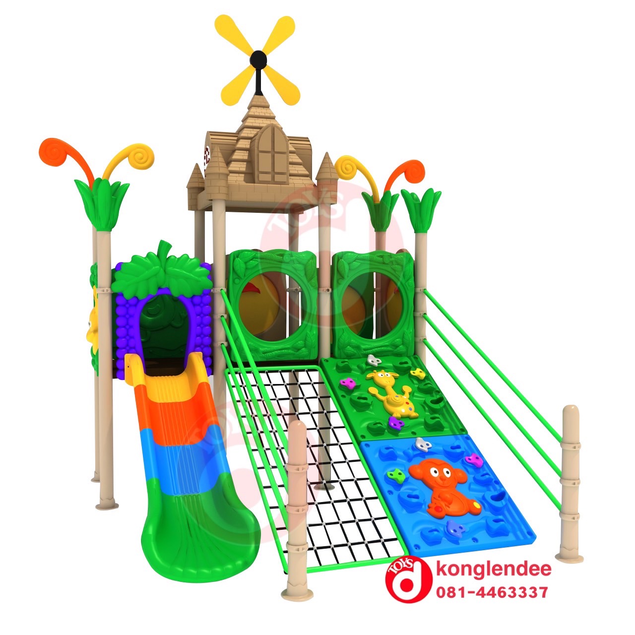 เครื่องเล่นสนาม ชุุดปราสาทปีนป่ายสัตว์น่ารัก