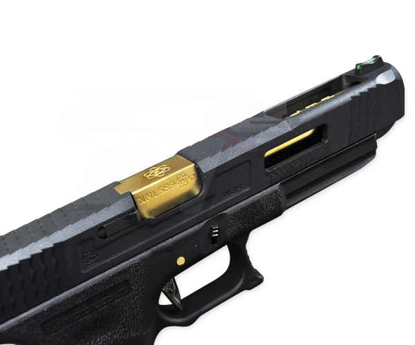 Glock34 T3 Gen4 สไลด์เงิน ท่อทอง เฟรมดำ WE