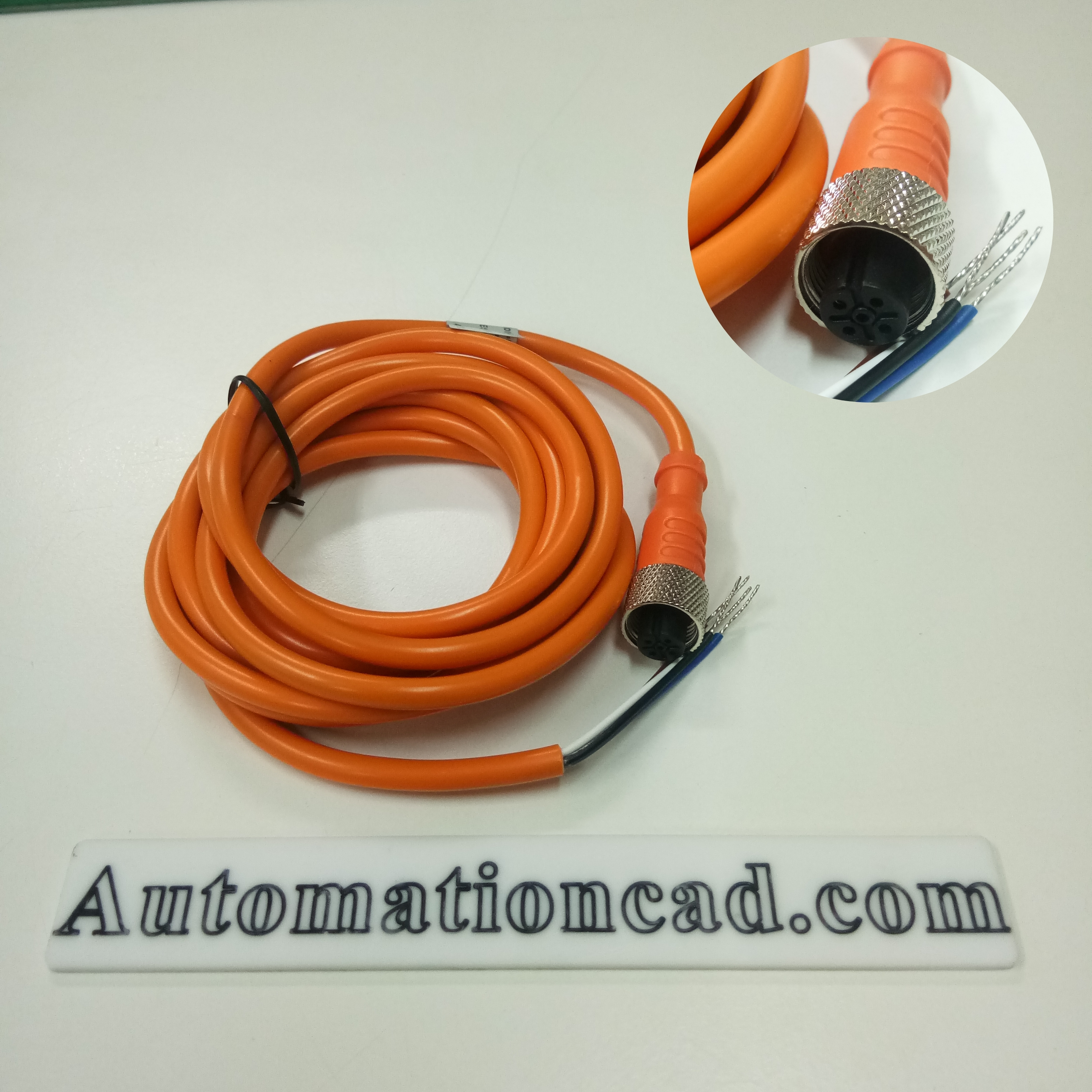 สายพร้อม CONNECTOR แบบตรง เกลียว M12 แบบ 4 ขา ยาว 2m.