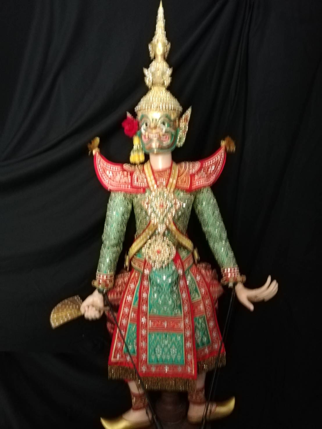 หุ่นละครเล็ก ทศกัณฐ์ สำหรับเชิดแสดง ใส่กลไกล ขนาด 100 ซม.