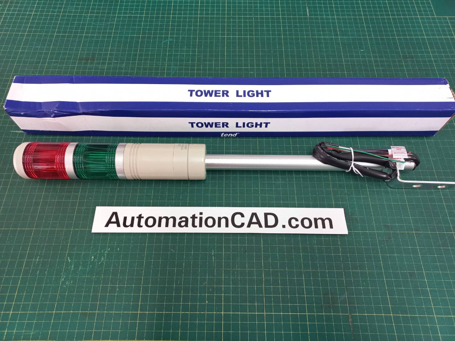 ทาวเวอร์ไลท์ไฟ 2 ชั้น แดง/เขียว ∅50 mm 220VAC TEND ไฟติดต่อเนื่อง ไฟกระพริบ Tower Light