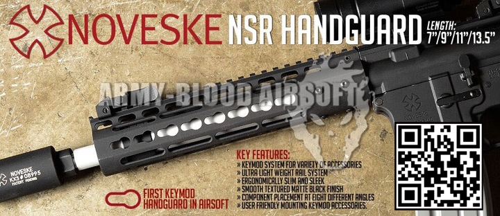 Noveske NSR 13.5" Rail Handguard KeyMod inter-locking rail system (BK)