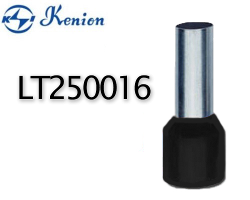 ข้อต่อย้ำปลายสาย แบบเดี่ยวหุ้ม สีดำ LT250016 KENION ใช้กับสายไฟ 25 sq.mm ( 50 ตัว/ห่อ )