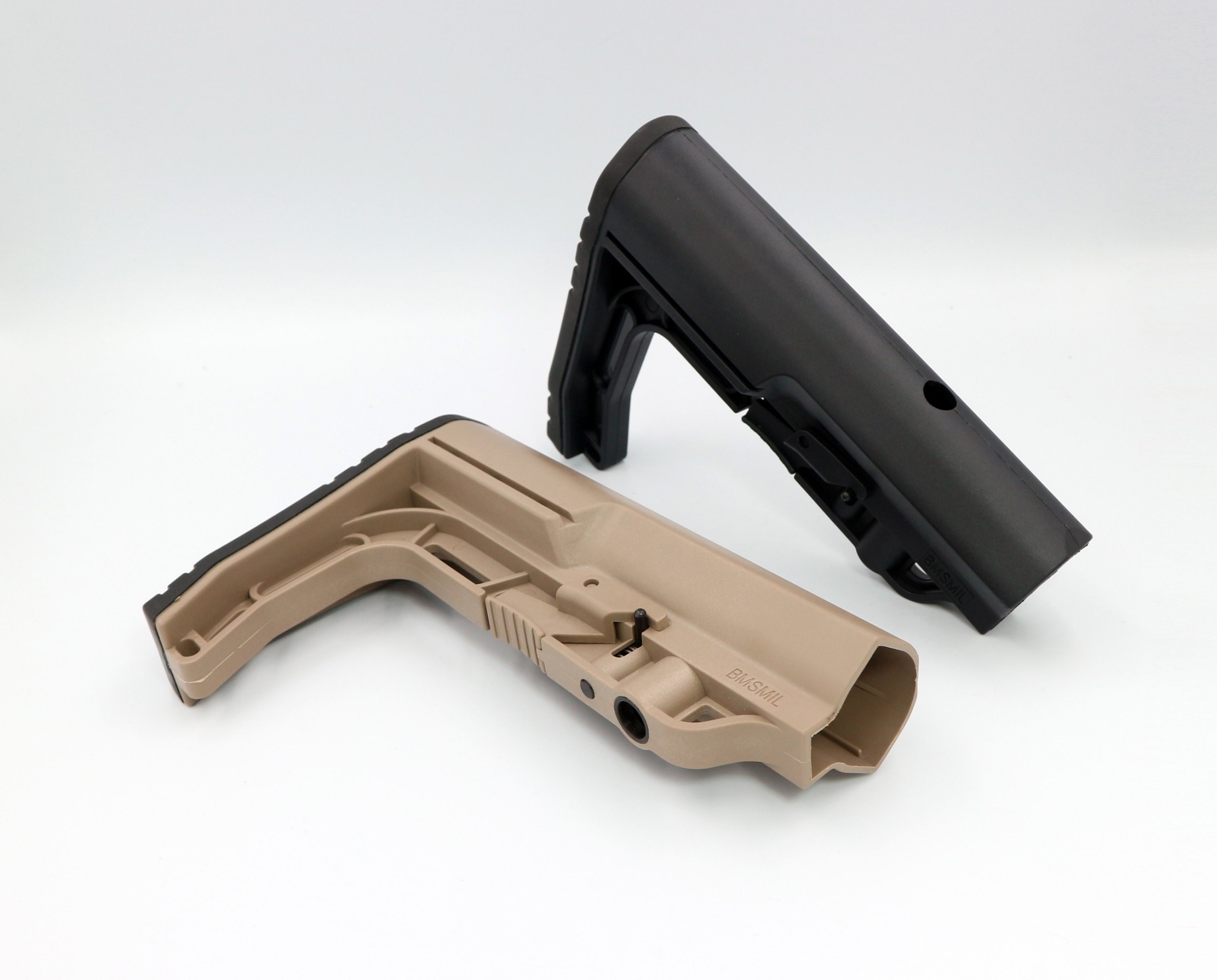 พานท้าย MFT ( BMS ) ♨️ผลิตจาก Polymer เกรดคุณภาพ 🚨ใช้สำหรับรุ่น M4 , M16 และ ระบบไฟฟ้าแกน 29 มม. 🚨มีปุ่มปรับระยะ ยืด-หด ได้ 🚨ออกแบบให้รับกับร่องไหล่ 🚨มียางพานท้าย ช่วยลดแรงรีคอยด์ 🚨มีช่อง QD สำหรับใส่หูกระวิน