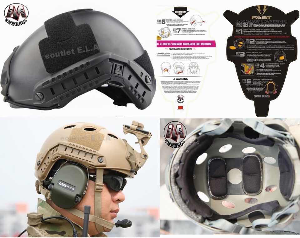 หมวก Emerson Fast Helmet PJ Type มีแว่นในตัว