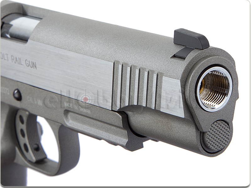 New.CYBERGUN COLT 1911 Rail CO2 GBB Pistol (Stainless) ราคาพิเศษ