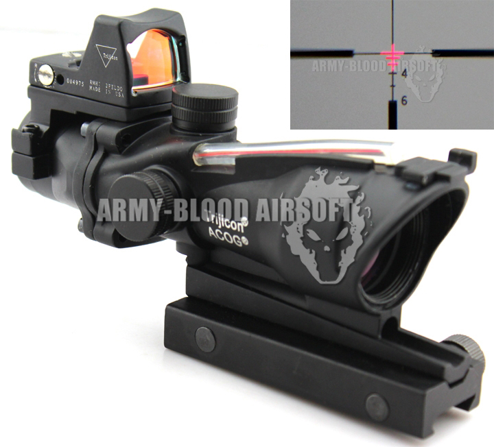 Trijicon ACOG TA31 Style 4x32 Scope Red Illuminated Auto Brightness W/ RMR RM01 Red Dot Reflex Sight