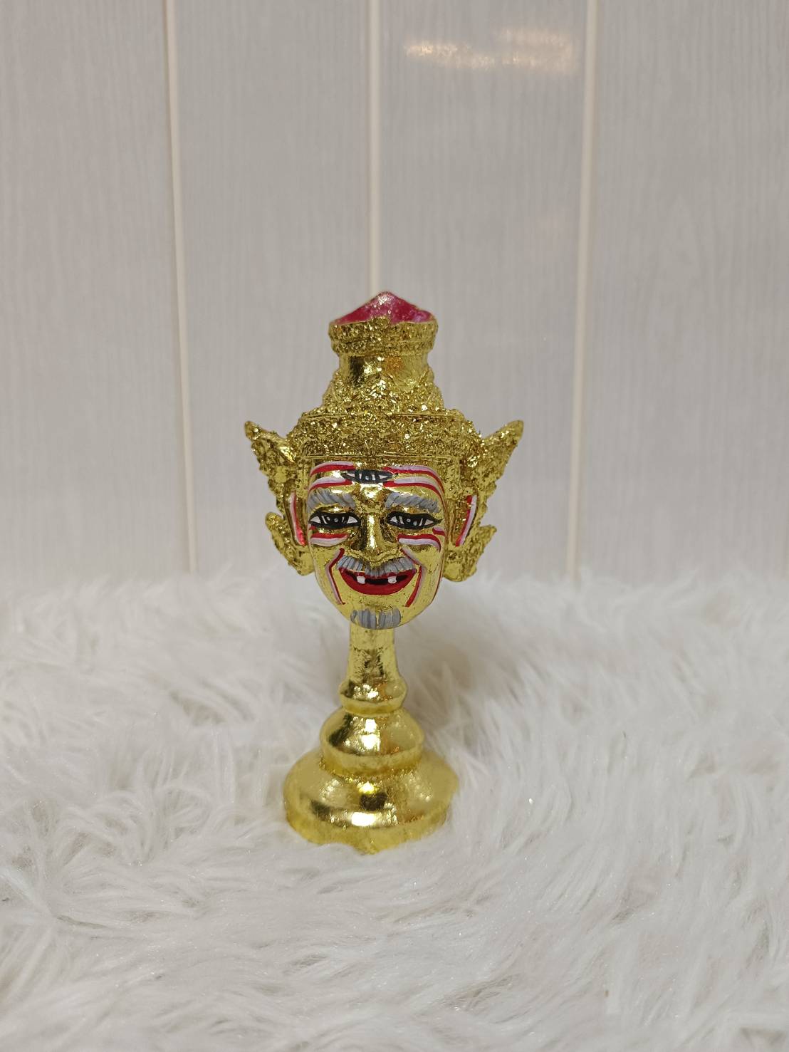 เศียรครู พ่อแก่ ฤาษี ตาไฟ ขนาดจิ๋ว พร้อมฐานปิดทอง