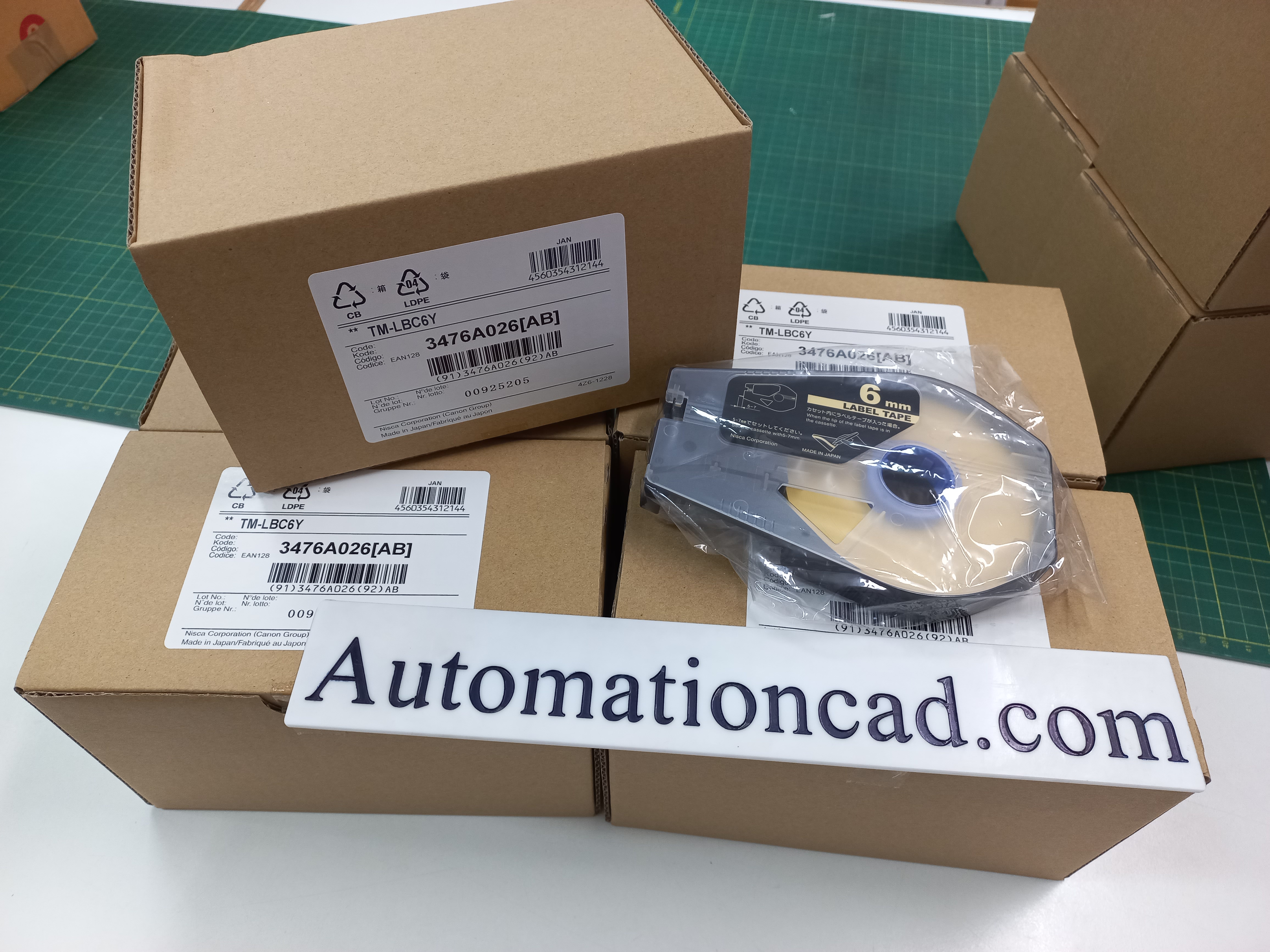 สติ๊กเกอร์ Label 6mm. Yellow เครื่องพิมพ์ CANON รุ่น MK1500 MK2600 M-1std 3476A026