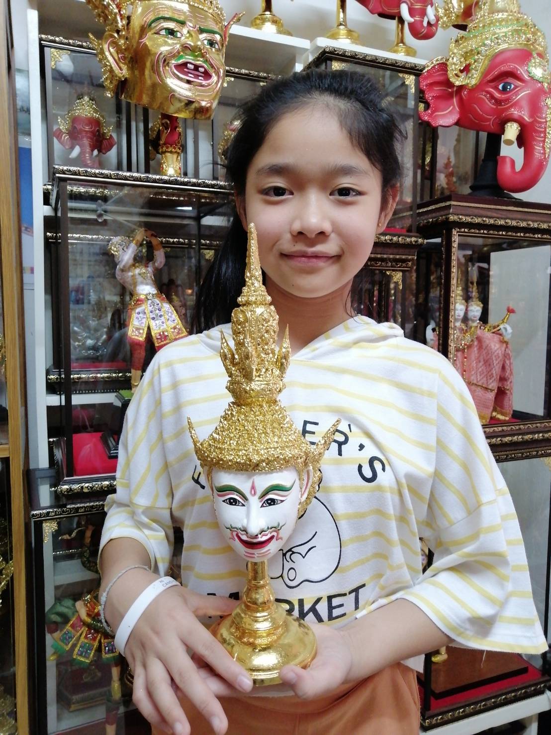 เศียรครู พระปัญจะสิงขร ขนาด 5 นิ้ว พร้อมฐานปิดทอง