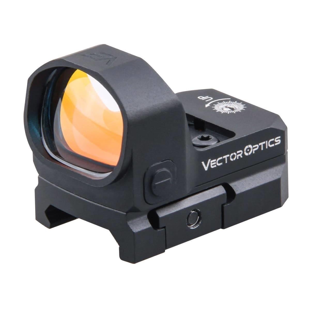 ดอท ยี่ห้อ Vector Optics รุ่น Frenzy II 1x20x28 RD VT (Vector Optics Frenzy II 1x20x28 RD VT) น้ำหนัก : 56กรัม คุณสมบัติ : #แข็งแรงทนทาน #ทนแรงรีคอยได้ดีเยี่ยม #มุมมองในการกวาดสายตาที่กว้าง #มาตราฐานกันน้ำ IPX6 #ขนาดของจุดแดง 3MOA #น้ำหนักเบาและกระทัดรัด 