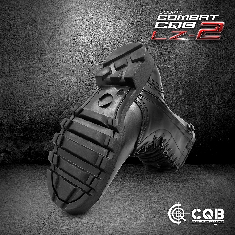 รองเท้า Combat CQB รุ่น LZ-2# (ซิปข้าง) -มีซิปข้าง เพื่อความสะดวก ในการสวมใส่ -ตาไก่ปลดไว 9 รู ความสูงจากพื้น 10 นิ้ว -น้ำหนักเบา หนังมีความนุ่มใส่สบาย -รองพื้นนิ่ม ใส่ไม่เจ็บเท้า -ขัดหรือวนน้ำ ขึ้นเงาได้ง่าย -เย็บพื้นด้านนอก และ ยึดน๊อตด้าน -ในพื้นรองเท้