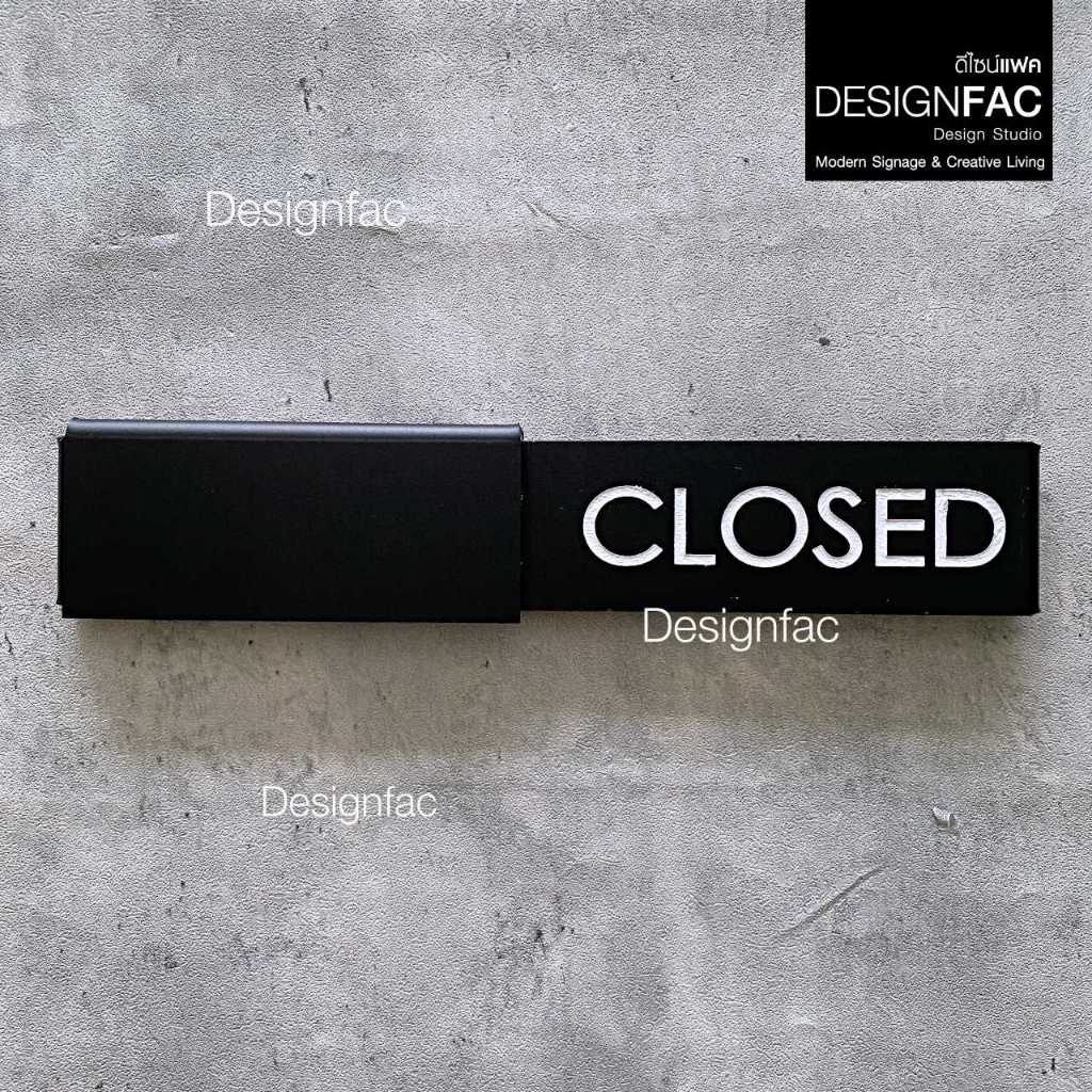 ป้ายเปิดปิดร้าน ป้ายOPEN CLOSED ป้ายเลื่อนติดด้านนอกกระจก ป้ายร้าน โมเดิร์นมินิมอล มูจิ,Designfac