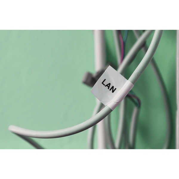 สติ๊กเกอร์มาร์คสายไฟ FLEXIBLE ID อักษรดำพื้นขาว เบอร์มาร์คสายไฟ CABLE MARKER