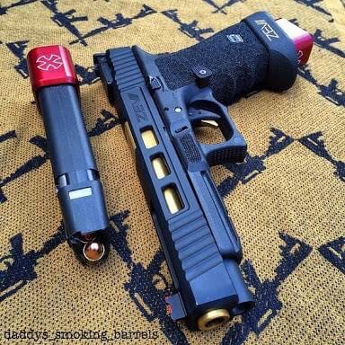 New.TARAN ยุทธวิธีนวัตกรรม-อาวุธฐาน อลูมิเนียม PAD KIT สำหรับ GLOCK The USPA IPSC และ IDPACS กีฬา ส้นแมกอลูมิเนียม cnc. สำหรับปืน GLOCK 9/40 + เพิ่ม 5 นัด ขนาด 9 mm. + เพิ่ม 4 นัด ขนาด .40 มีมา 6 สี ราคาพิเศษ