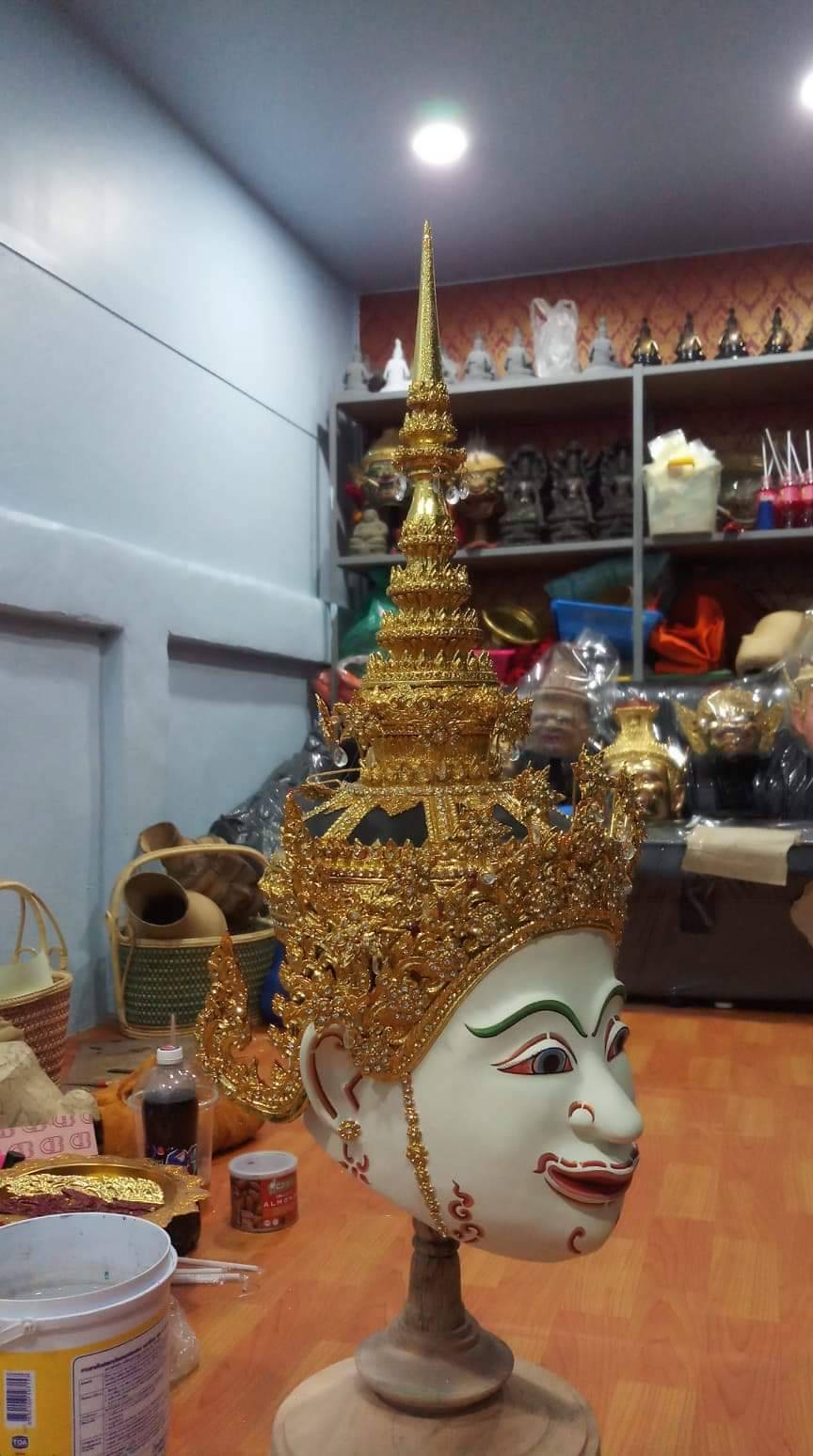 หัวโขน นางสีดา ขนาดสวมหัว ประดับเพชร