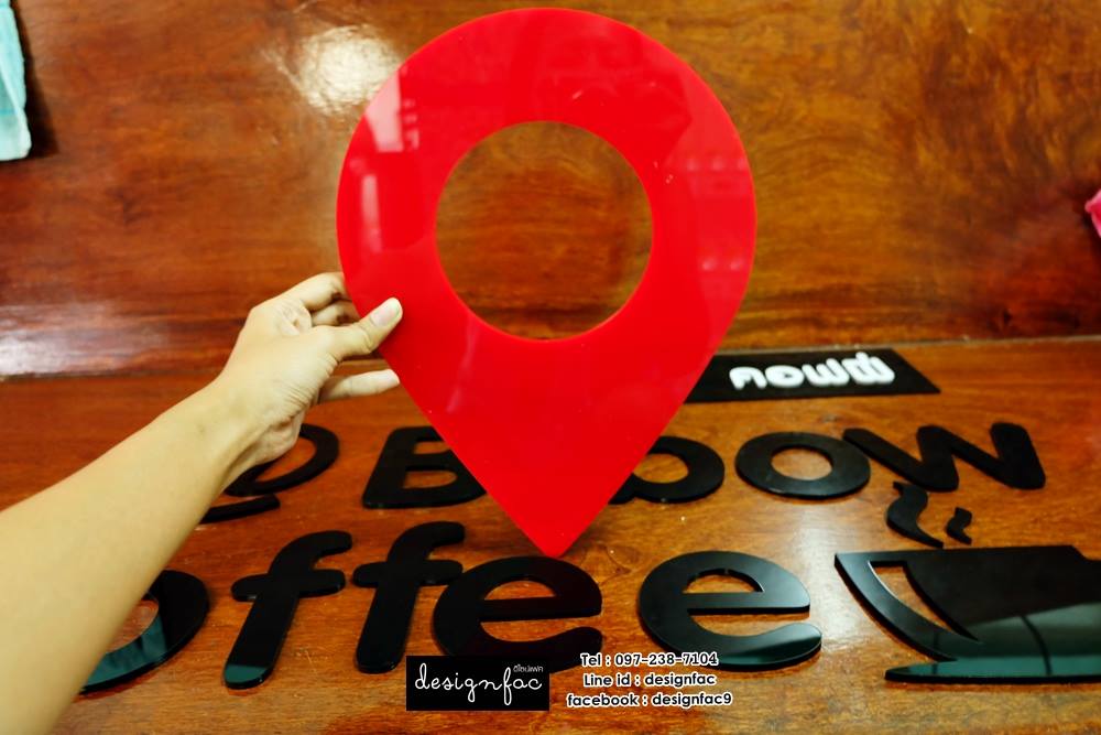 ป้ายคาเฟ่ ป้ายร้านกาแฟ ป้ายชื่อร้าน สไตล์โมเดิร์น มินิมอล