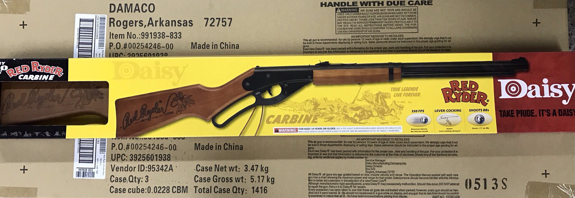 New.Daisy Red Rider Carbine ระบบคานเหวี่ยงอัดลม ยิงลูกกระสุนเหล็ก 4.5มิล ราคาพิเศษ