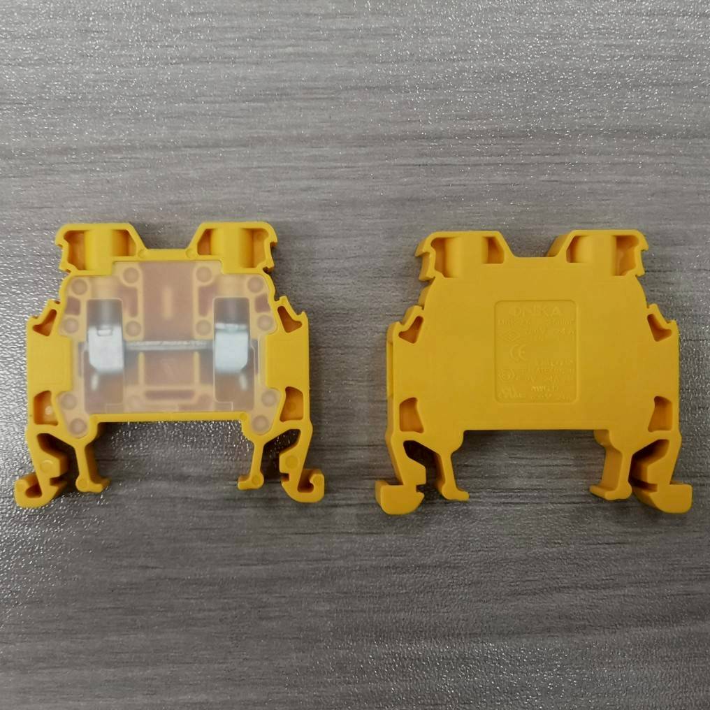 เทอร์มินอล ออนก้า 24A ใช้กับสายขนาด 2.5mm² ONKA-1018 Scewed terminal Yellow 1010018 MRK Series