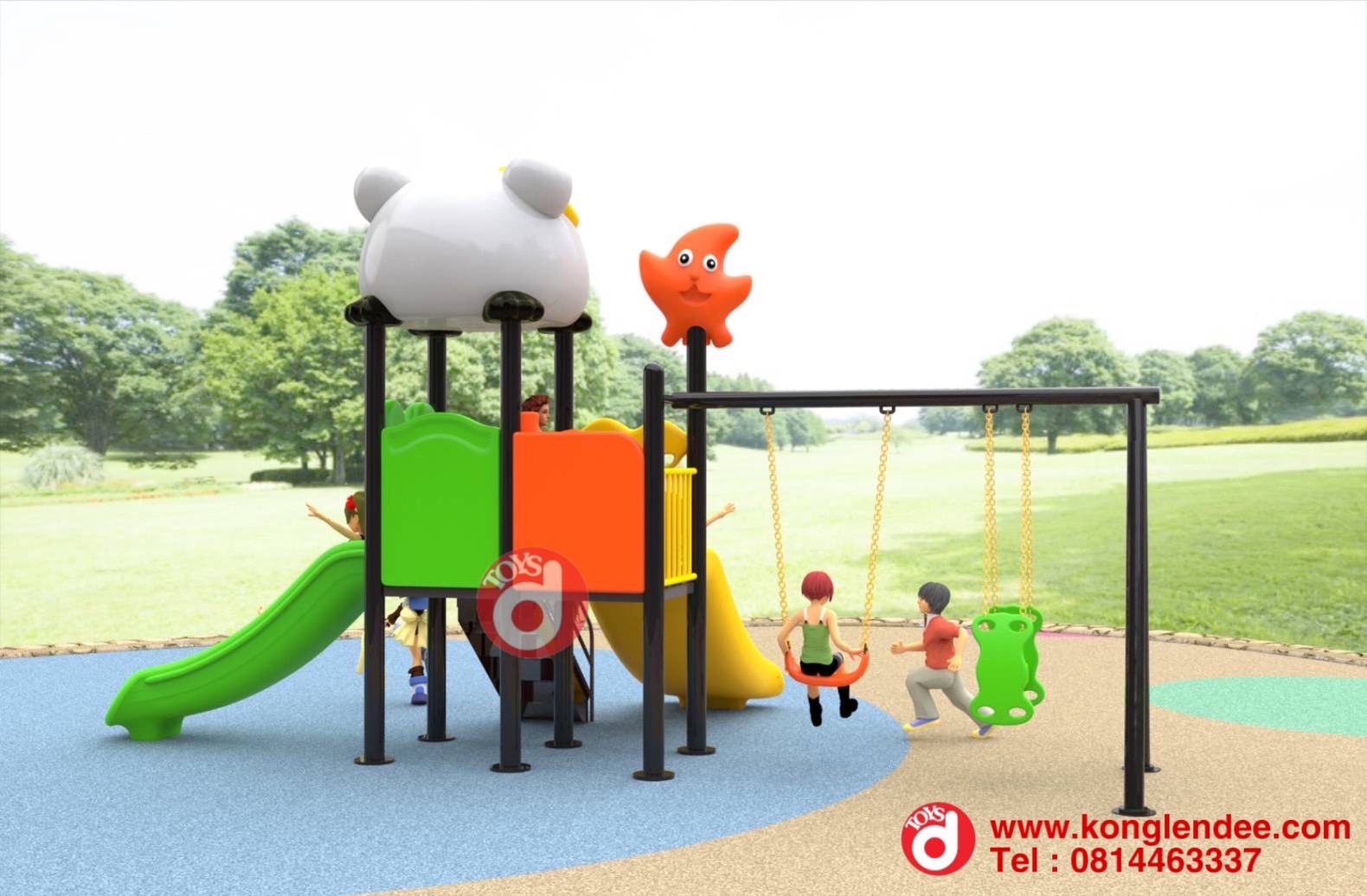 เครื่องเล่นสนาม ชุุดหมีแพนด้าชิงช้า