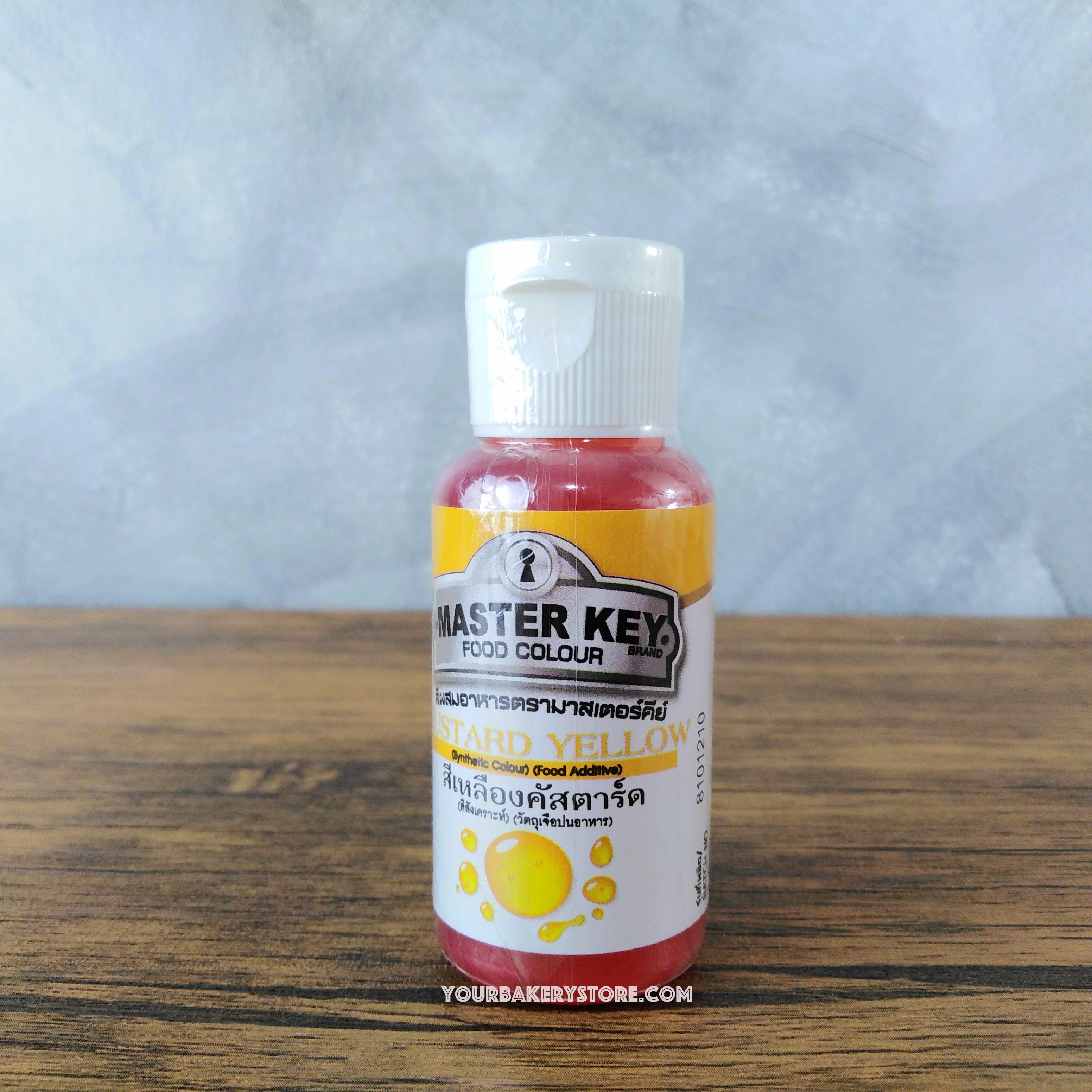 สีผสมอาหาร ตรา Masterkey สีเหลืองคัสตาร์ด 35ml.