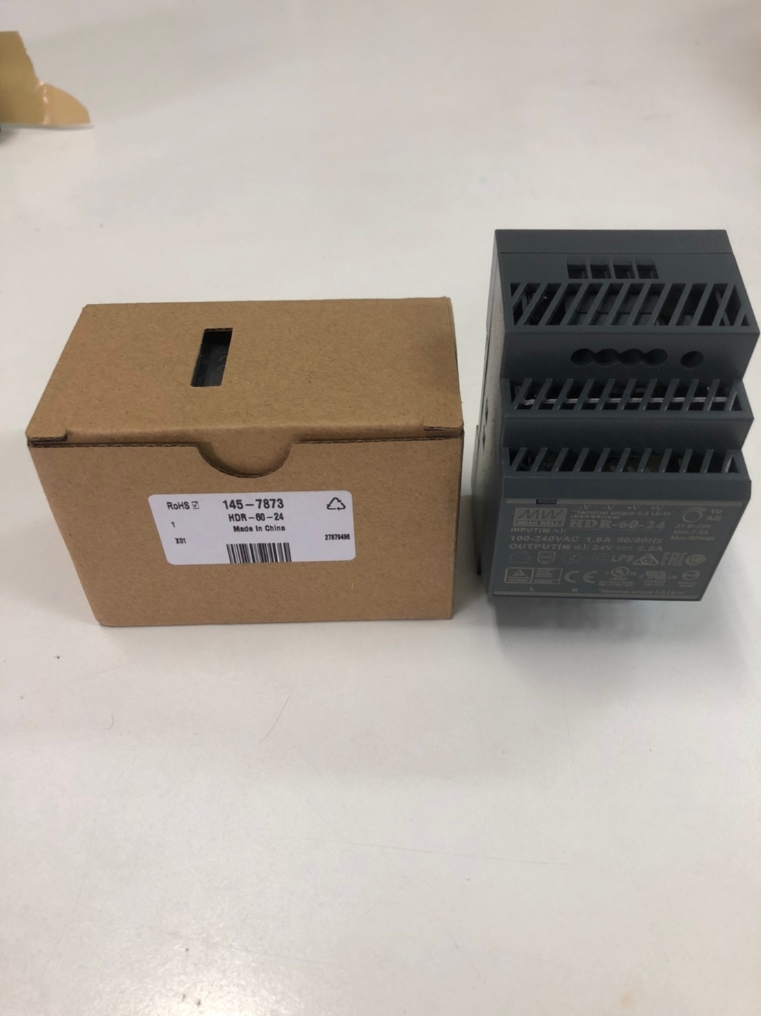 POWER SUPPLY 24VDC 60W MEANWELL พาวเวอร์ซัพพลาย 2.5A 24VDC