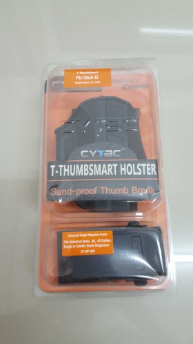 ซองปืน รุ่นT-Thumbsmart Holster จากค่าย Cytac ของปืน Glock 43 ปืนรุ่นที่ใส่ได้ Glock 43 ใน1ชุด มาพร้อมซองปืนที่สามารถปลดไวออกจากเพลตได้ และ ซองแม็คกระซีนเดี่ยว1ชุด