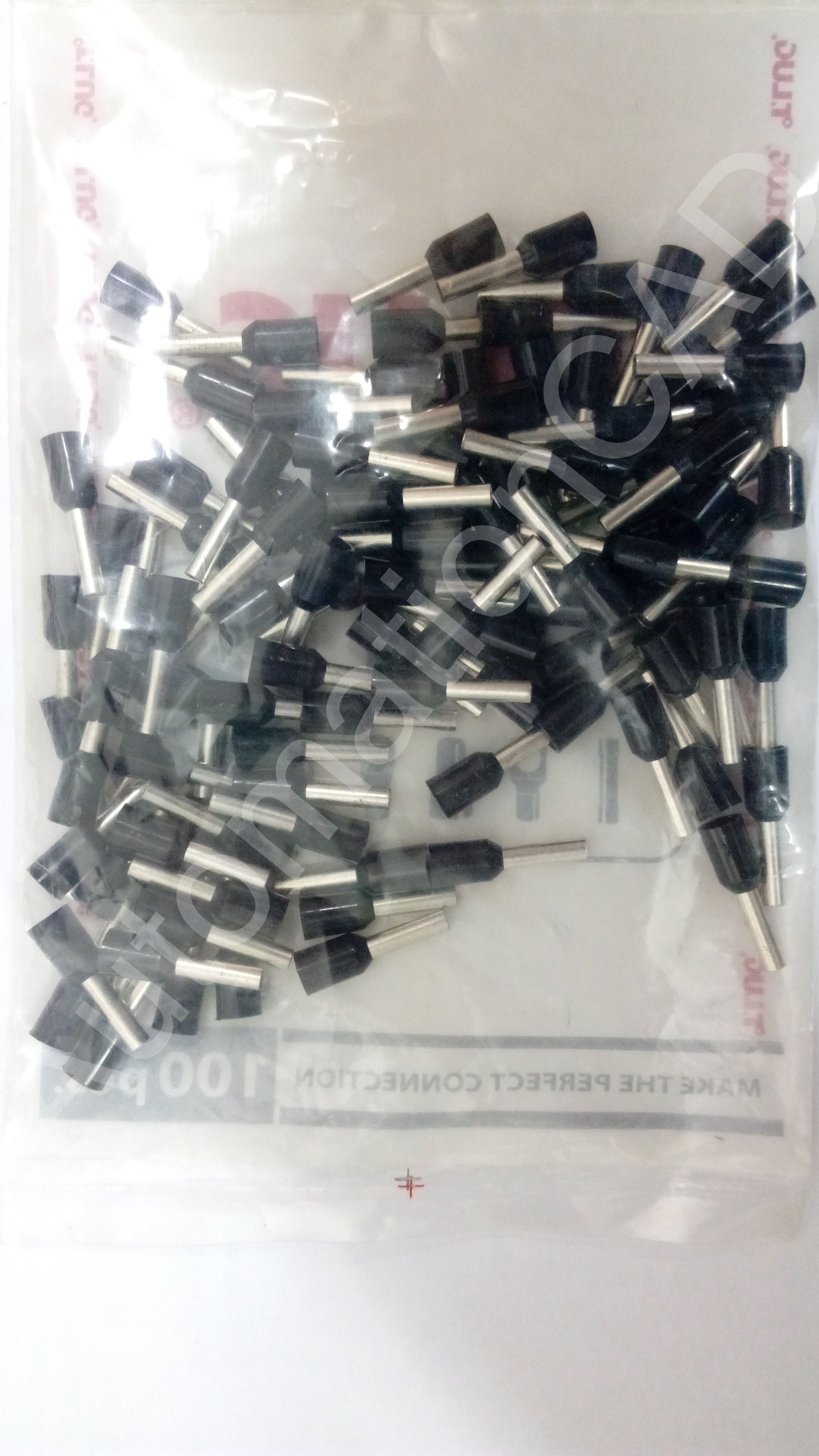 ข้อต่อย้ำปลายสาย แบบเดี่ยวหุ้ม สีดำ CE6.0-12 TLUG ใช้กับสายไฟ 6sq.mm (100 ชิ้น/ห่อ)