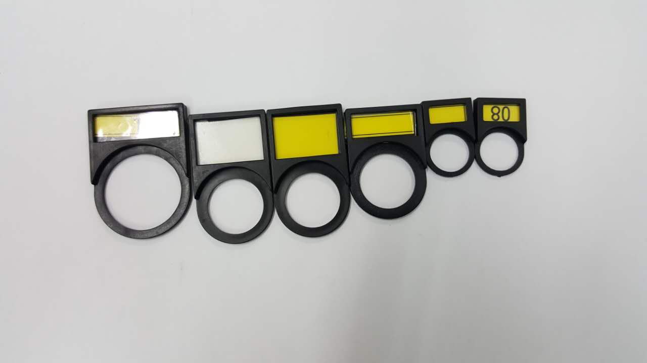 เนมเพลท ป้ายชื่อปุ่มกด Nameplate 25mm. อักษร 1 แถว