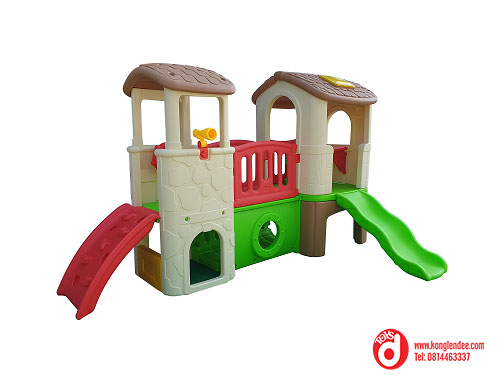 บ้านน้อยสองชั้นหลังคาน้ำตาล