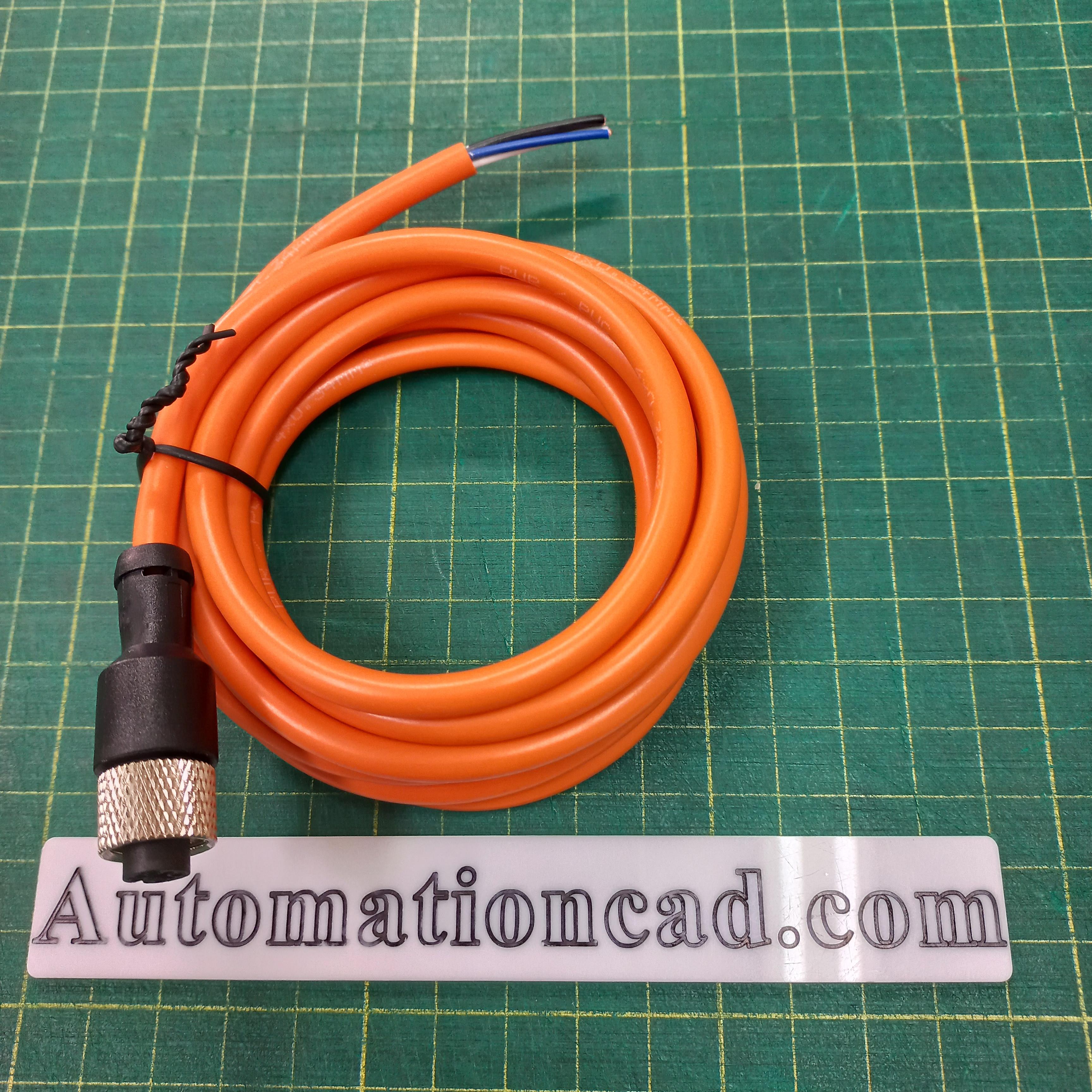 สายพร้อม CONNECTOR (PUR) แบบตรง เกลียว M12 ตัวเมีย แบบ 4 ขา ยาว 2m.