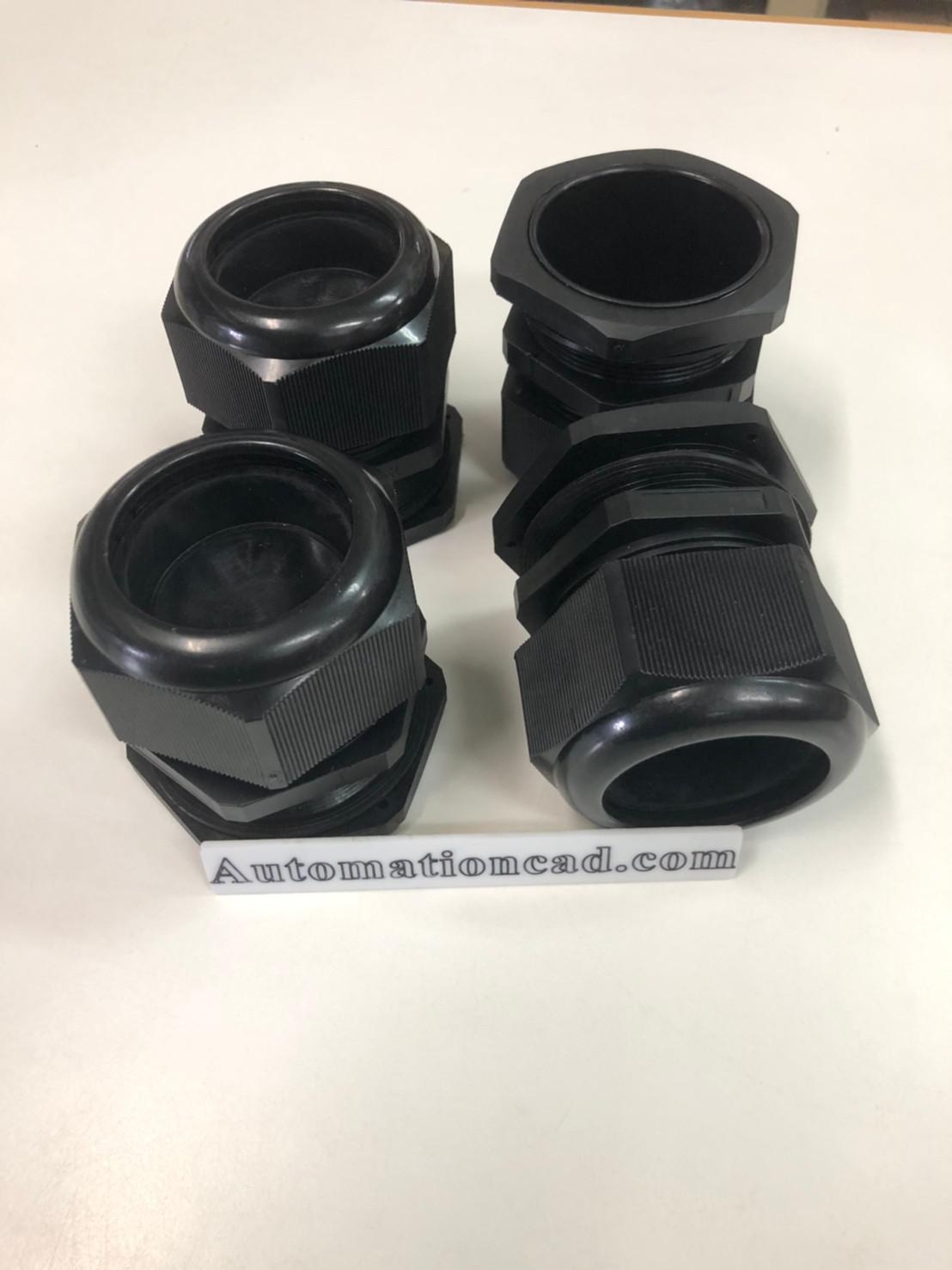 SAZN Cable Gland อุปกรณ์ยึดสายไฟ PG-63 สีดำ ไนล่อนเคเบิ้ลแกลน