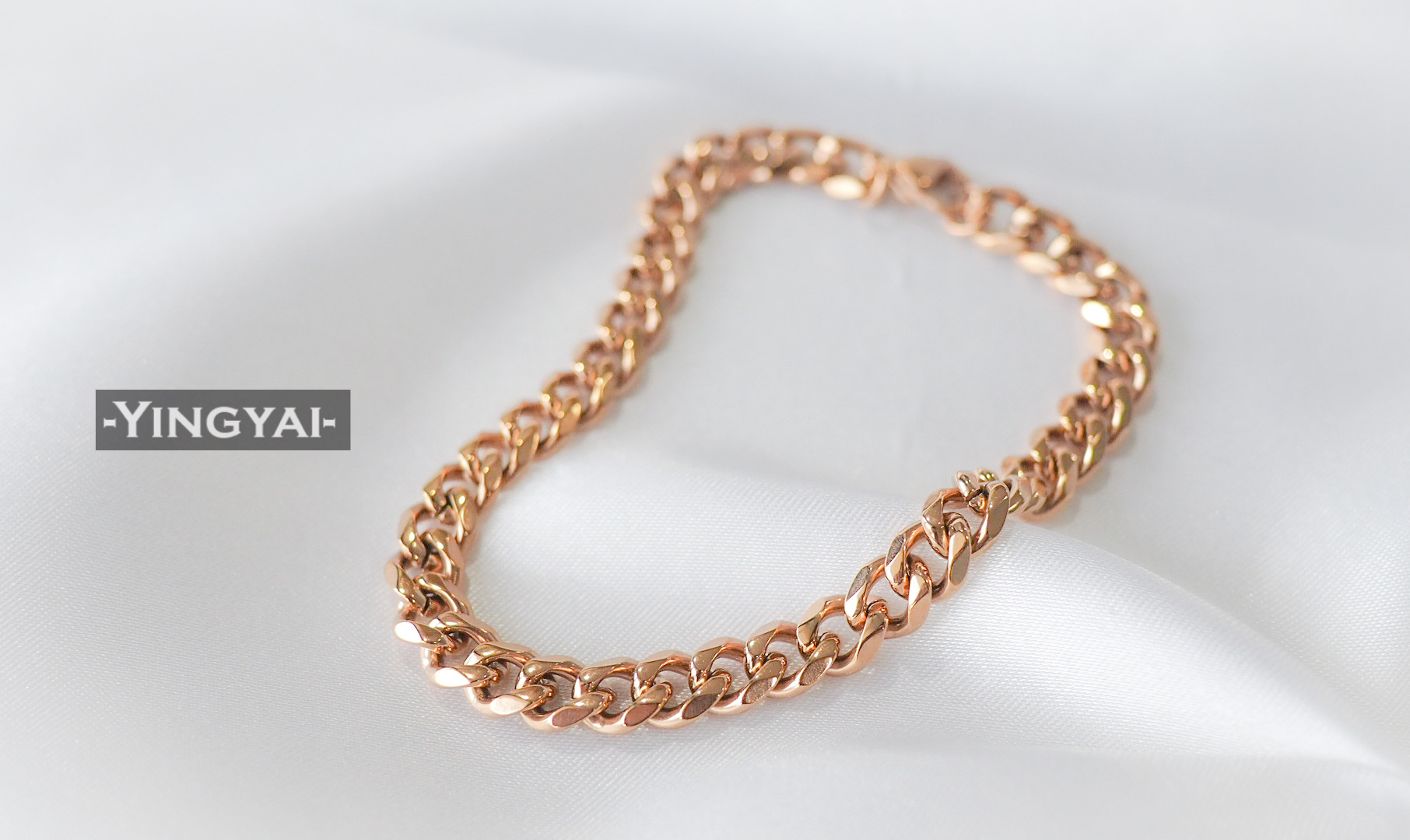 สร้อยข้อมือสแตนเลสโรสโกล Rose Gold