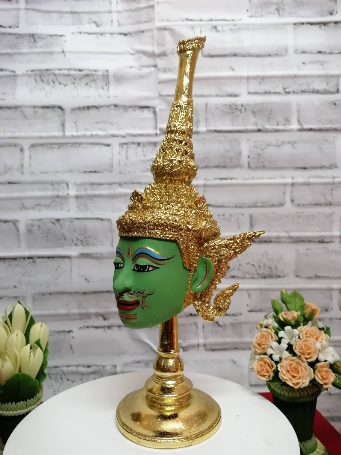 เศียรครู พระปรโคนธรรพ ขนาด 5 นิ้ว พร้อมฐานปิดทอง