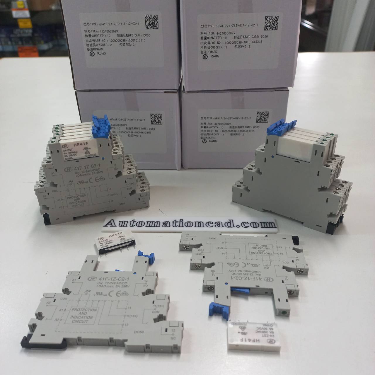 RELAY รีเลย์ 24Vdc พร้อมซอคเกต HF41 HONGFA SLIM RELAY 2966171 เทียบเท่ากับ 2961105 PHOENIX CONTACT