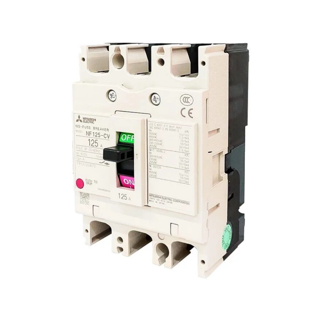 เบรกเกอร์ NF125-CV 3P 125A มิตซูบิชิ MITSUBISHI 125A 3POLE NF125 CV NF125CV