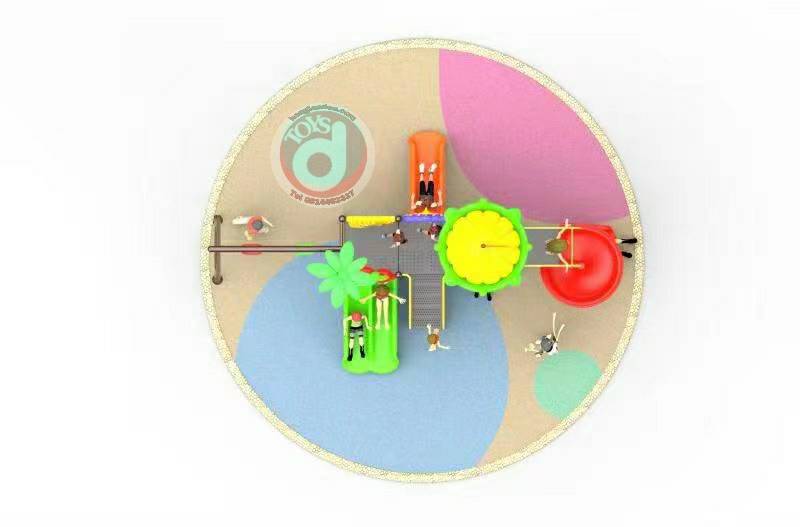 เครื่องเล่นสนาม ชุดปราสาทมงกุฎสามสไลเดอร์ชิงช้า