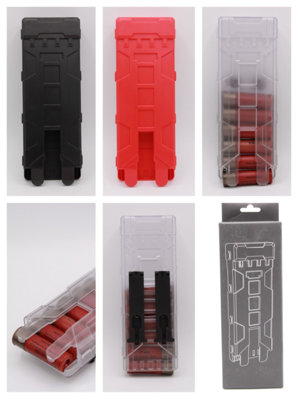 shot gun shell magazine โหลดลูกซอง บรรจุ10นัด มาพร้อมขาร้อยMolle สองขา มี3สี -สีดำ -สีแดง -สีใส ราคา 800 บาท